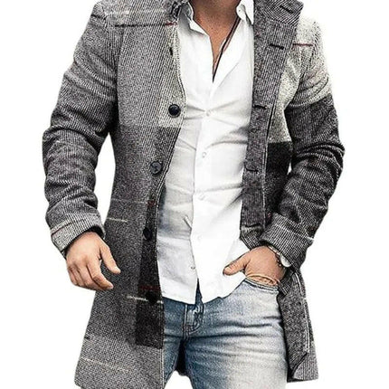 Men Stand - Collar Long Pocket Coat Jacket - Jacket - BC - Mad Fly Essentials