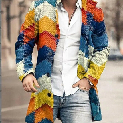 Men Stand - Collar Long Pocket Coat Jacket - Jacket - BC - Mad Fly Essentials