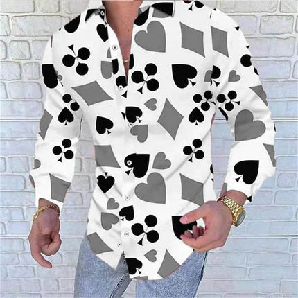 Men Stand Long Poker Party Graphic Shirt - Shirt - TrendSetter - Mad Fly Essentials