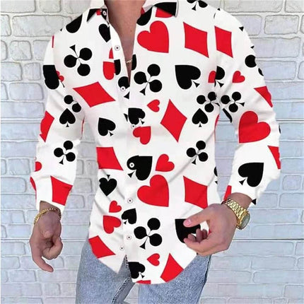 Men Stand Long Poker Party Graphic Shirt - Shirt - TrendSetter - Mad Fly Essentials