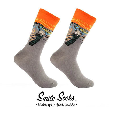 Men Starry Night Van Gogh Retro Mid - Tube Socks - Socks - Smile Socks - Mad Fly Essentials