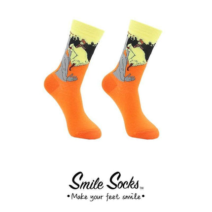 Men Starry Night Van Gogh Retro Mid - Tube Socks - Socks - Smile Socks - Mad Fly Essentials