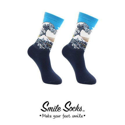Men Starry Night Van Gogh Retro Mid - Tube Socks - Socks - Smile Socks - Mad Fly Essentials