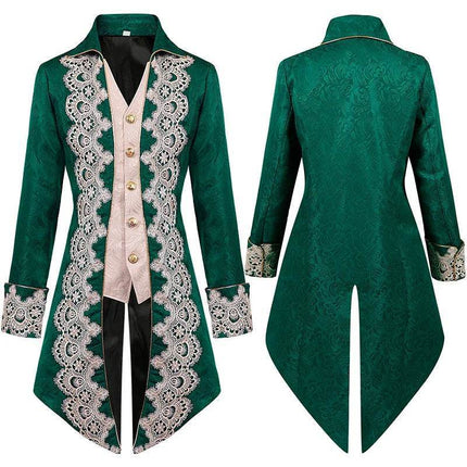 Men Steampunk Gothic Jacket Tailcoat Medieval Frock Costume - Costume - Five Shell - Mad Fly Essentials