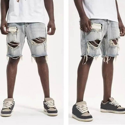 Men Straight Denim Ripped Summer Shorts - Shorts - Cavving - Mad Fly Essentials