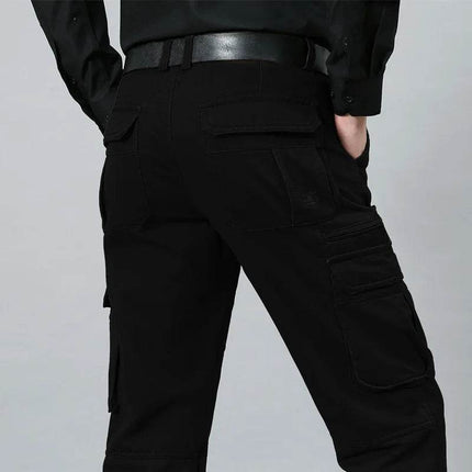 Men Straight Leg Casual Khaki Cargo Pants - Mad Fly Essentials