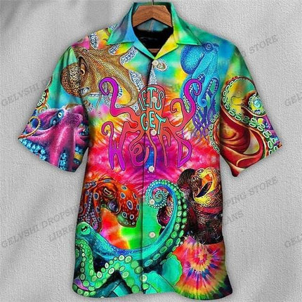 Men Summer 3D Mushroom Hawaiian Shirt - Shirt - Jeans Fritz - Mad Fly Essentials