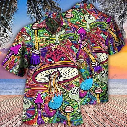 Men Summer 3D Mushroom Hawaiian Shirt - Shirt - Jeans Fritz - Mad Fly Essentials