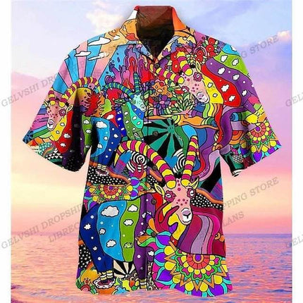 Men Summer 3D Mushroom Hawaiian Shirt - Shirt - Jeans Fritz - Mad Fly Essentials