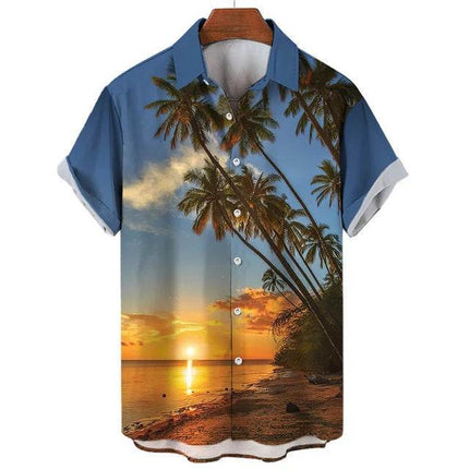 Men Summer Coconut Tiki Vacation Hawaiian Beach Shirt - Shirt - Beach Fellow - Mad Fly Essentials