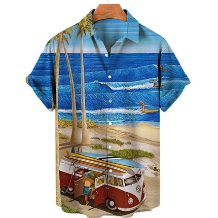 Men Summer Coconut Tiki Vacation Hawaiian Beach Shirt - Shirt - Beach Fellow - Mad Fly Essentials