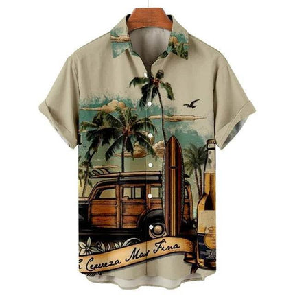 Men Summer Coconut Tiki Vacation Hawaiian Beach Shirts - Mad Fly Essentials