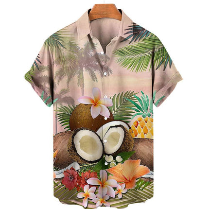 Men Summer Coconut Tiki Vacation Hawaiian Beach Shirt - Shirt - Beach Fellow - Mad Fly Essentials