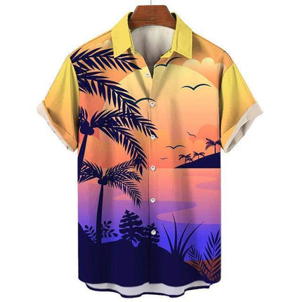 Men Summer Coconut Tiki Vacation Hawaiian Beach Shirt - Shirt - Beach Fellow - Mad Fly Essentials