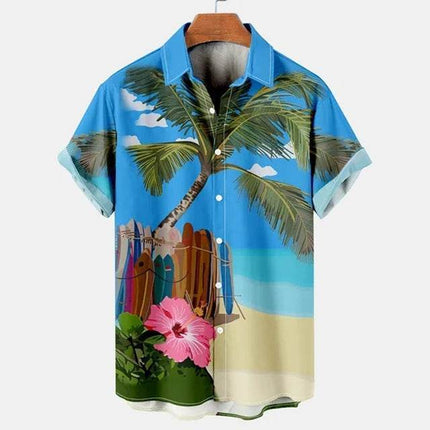 Men Summer Coconut Tiki Vacation Hawaiian Beach Shirts - Mad Fly Essentials
