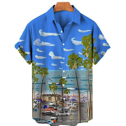 Men Summer Coconut Tiki Vacation Hawaiian Beach Shirt - Shirt - Beach Fellow - Mad Fly Essentials