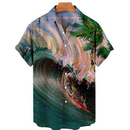 Men Summer Coconut Tiki Vacation Hawaiian Beach Shirts - Mad Fly Essentials