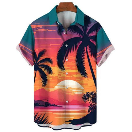 Men Summer Coconut Tiki Vacation Hawaiian Beach Shirt - Shirt - Beach Fellow - Mad Fly Essentials