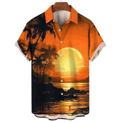 Men Summer Coconut Tiki Vacation Hawaiian Beach Shirt - Shirt - Beach Fellow - Mad Fly Essentials