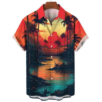 Men Summer Coconut Tiki Vacation Hawaiian Beach Shirt - Shirt - Beach Fellow - Mad Fly Essentials