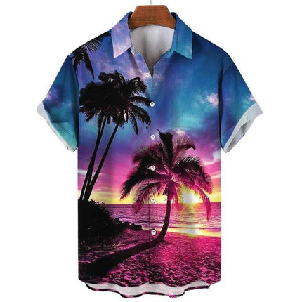 Men Summer Coconut Tiki Vacation Hawaiian Beach Shirt - Shirt - Beach Fellow - Mad Fly Essentials