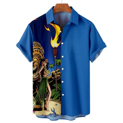 Men Summer Coconut Tiki Vacation Hawaiian Beach Shirt - Mad Fly Essentials
