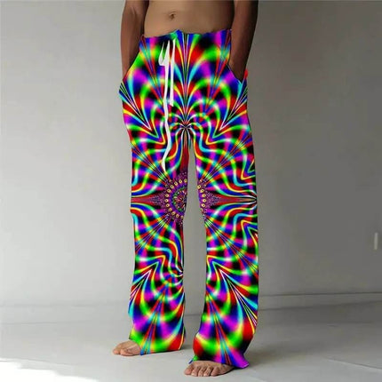 Men Summer Fashion 3D Spiral Wide Leg Pants - Pants - TrendSetter - Mad Fly Essentials