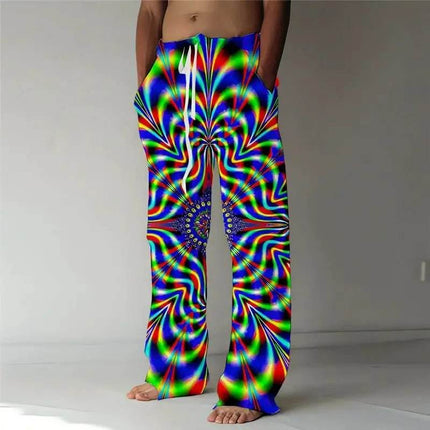 Men Summer Fashion 3D Spiral Wide Leg Pants - Pants - TrendSetter - Mad Fly Essentials
