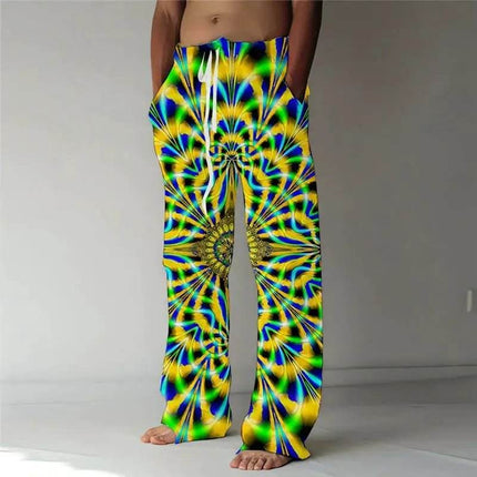 Men Summer Fashion 3D Spiral Wide Leg Pants - Pants - TrendSetter - Mad Fly Essentials