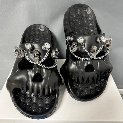 Retro 3D Skull Sandals Men Footwear - Mad Fly Essentials