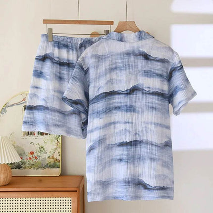 Men Summer Short Plaid Homewear Pajama Set - Pajama Set - DLXLOTOS - Mad Fly Essentials