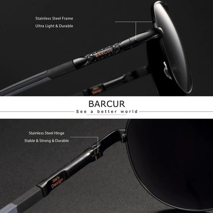 Men Sunglasses Polarized Red Designer Eyewear - Men Sunglasses - BARCUR - Mad Fly Essentials