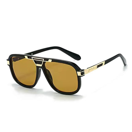 Men Sunglasses Retro Double Bridge Pilot Sunglasses Men Sunglasses SHAUNA Mad Fly Essentials