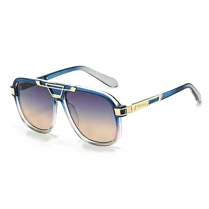 Men Sunglasses Retro Double Bridge Pilot Sunglasses Men Sunglasses SHAUNA Mad Fly Essentials