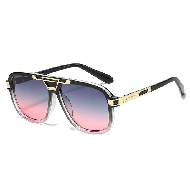 Men Sunglasses Retro Double Bridge Pilot Sunglasses - Men Sunglasses - SHAUNA - Mad Fly Essentials