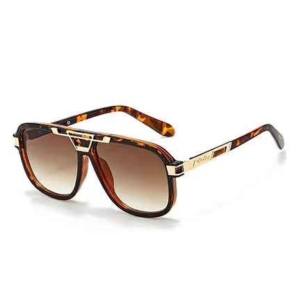 Men Sunglasses Retro Double Bridge Pilot Sunglasses Men Sunglasses SHAUNA Mad Fly Essentials