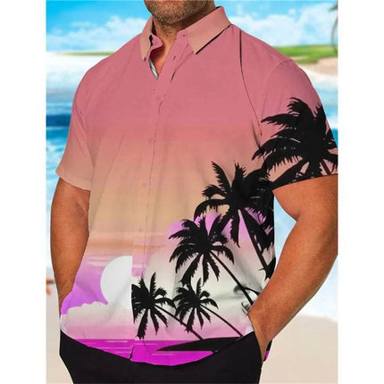 Men Sunset Graphic Short Beach Shirt - Shirt - TrendSetter - Mad Fly Essentials