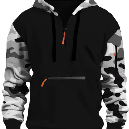 Men Sweats Winter Autumn Camouflage Vertical Hoodies Outerwear - Men Sweats - SiminFan - Mad Fly Essentials
