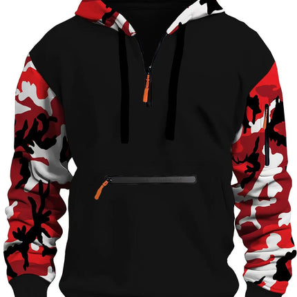 Men Sweats Winter Autumn Camouflage Vertical Hoodies Outerwear - Men Sweats - SiminFan - Mad Fly Essentials