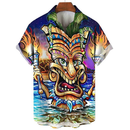 Men Tiki Fashion Casual Beach Vacation Shirt - Mad Fly Essentials