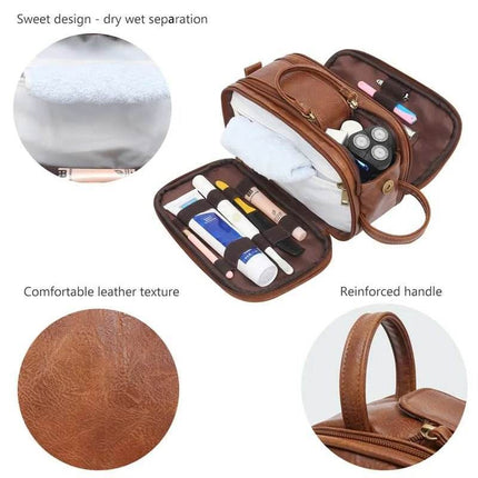 Men Organizer Leather Cosmetic Bag Travel Gear - Travel Gear - COOLOST - Mad Fly Essentials