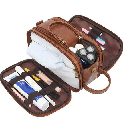 Men Organizer Leather Cosmetic Bag Travel Gear - Travel Gear - COOLOST - Mad Fly Essentials