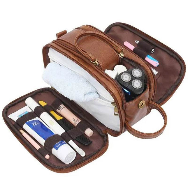 Men Organizer Leather Cosmetic Bag Travel Gear - Travel Gear - COOLOST - Mad Fly Essentials