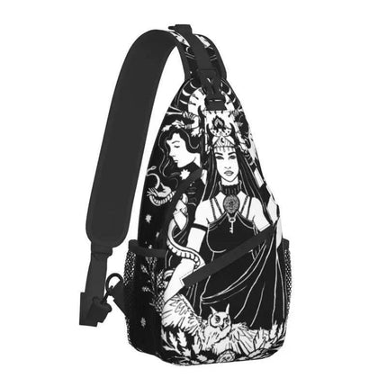 Men Triple Goddess Goth Sling Crossbody Bag - Crossbody Bag - heatboywade - Mad Fly Essentials