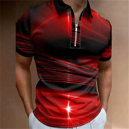 Men Turn-Down Zipper Polo Shirt - Mad Fly Essentials