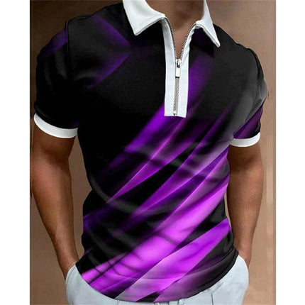 Men Turn - Down Zipper Polo 3D Shirt - Shirt - TrendSetter - Mad Fly Essentials