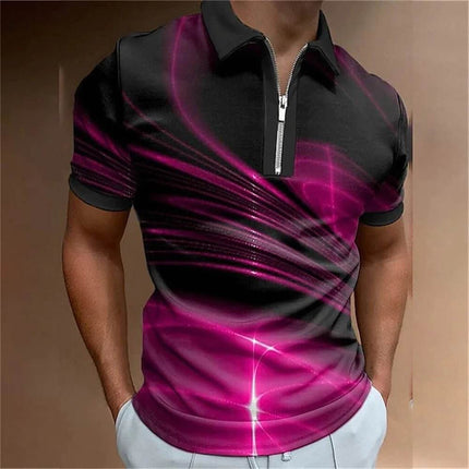 Men Turn-Down Zipper Polo Shirts - Mad Fly Essentials