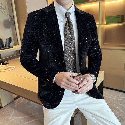 Men Velvet Business Casual Blazer - Blazer - Parklees - Mad Fly Essentials