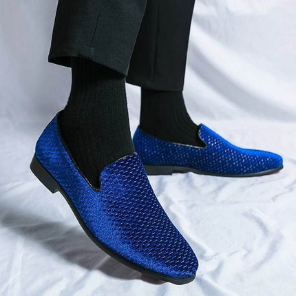 Men Velvet Pointed Toe Wedding Loafers - Loafers - BUVAZIK - Mad Fly Essentials