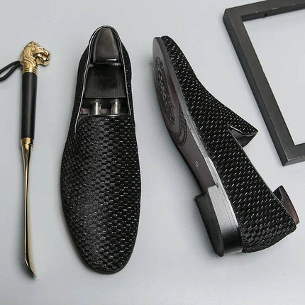 Men Velvet Pointed Toe Wedding Loafers - Loafers - BUVAZIK - Mad Fly Essentials